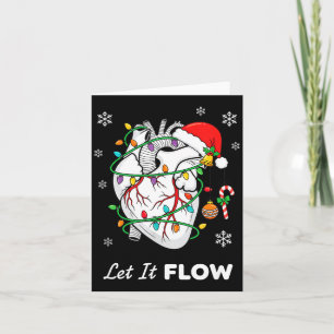 Nurse Let It Flow Anatomy Heart Cardiac Christmas Card