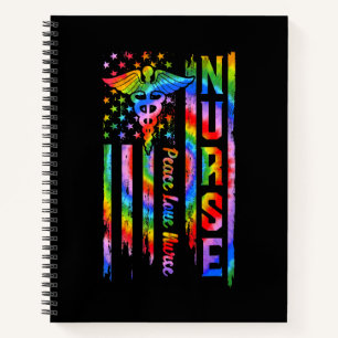 Nurse Life American Flag Nursing Peace Love Nurse Notebook