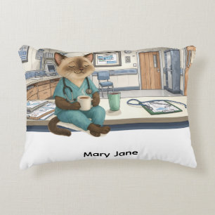 Nurse life Coffee First for cat lovers Decorative Cushion