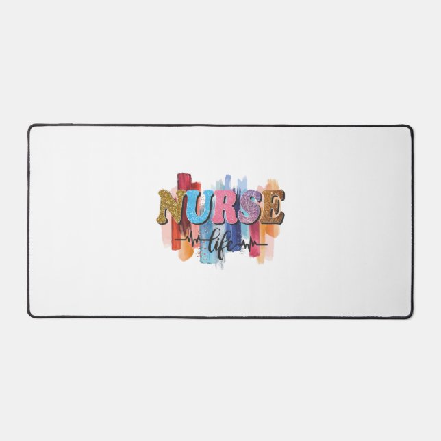 Nurse life  desk mat (Front)