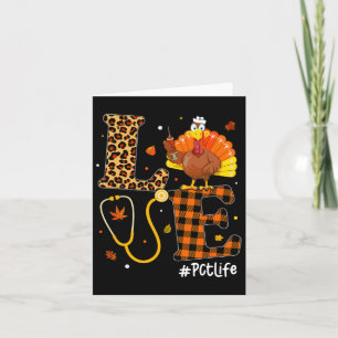 Nurse Life Fall Pct Nurse Leopard Plaid Thanksgivi Card