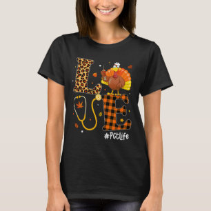 Nurse Life Fall Pct Nurse Leopard Plaid Thanksgivi T-Shirt