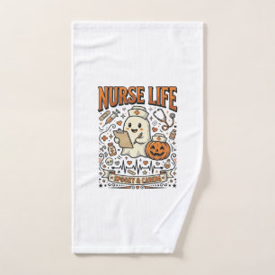 Nurse Life Halloween Ghost Pumpkin Vintage Shirt D Hand Towel