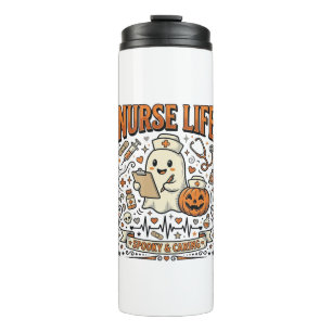 Nurse Life Halloween Ghost Pumpkin Vintage Shirt D Thermal Tumbler