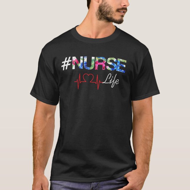 Nurse Life Hashtag ElectrocardiogramT-Shirt T-Shirt (Front)