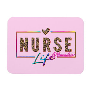 "Nurse Life" in Elegant Rainbow Colours Magnet