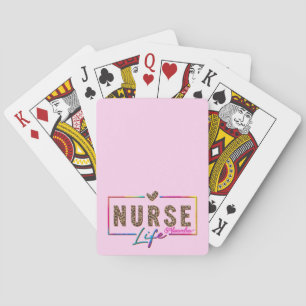 "Nurse Life" in Elegant Rainbow Colours Playing Cards