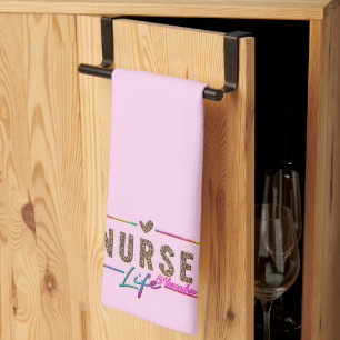 "Nurse Life" in Elegant Rainbow Colours Tea Towel