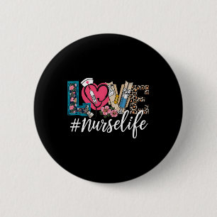 Nurse Life Leopard Flower Nurse's Week Valentine D 6 Cm Round Badge