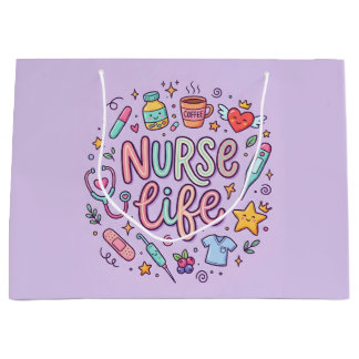 Nurse Life Medical Doodle Gift Paper Bag