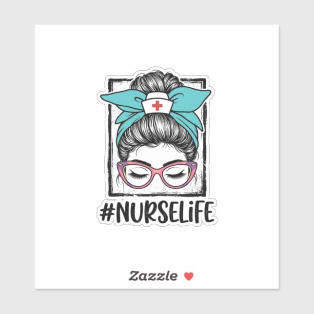 Nurse Life Messy Bun Rainbow Bow Vector Design_1 (Sheet)