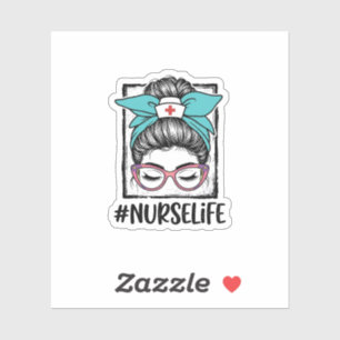 Nurse Life Messy Bun Rainbow Bow Vector Design_1