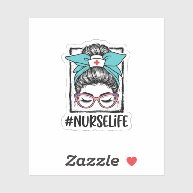 Nurse Life Messy Bun Rainbow Bow Vector Design_1 (Sheet)