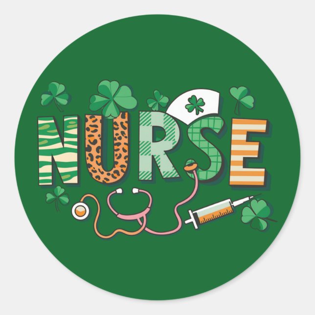 Nurse Life Nurse Day Gifts St Patricks Day  Classic Round Sticker (Front)