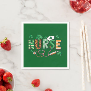 Nurse Life Nurse Day Gifts St Patricks Day  Napkin