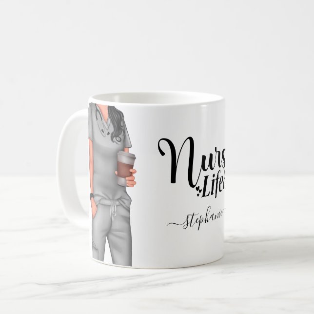 Nurse Life Personalised Coffee Mug (Front Left)