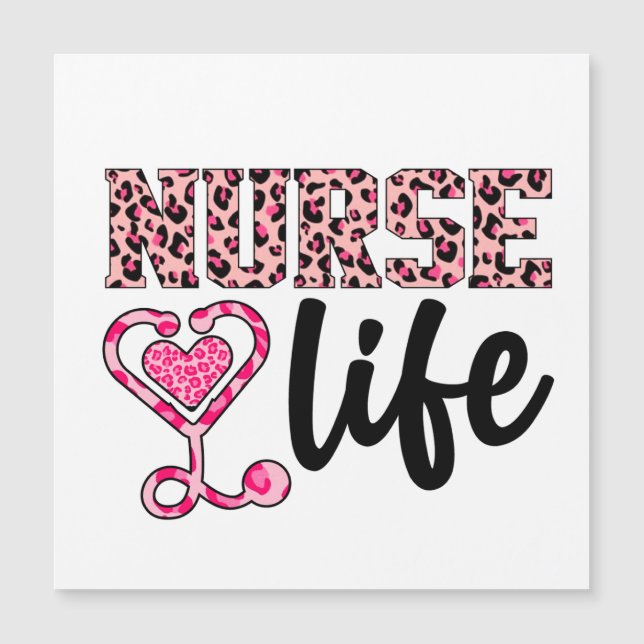 Nurse Life  - Pink and Leopard Print (2) (Front)
