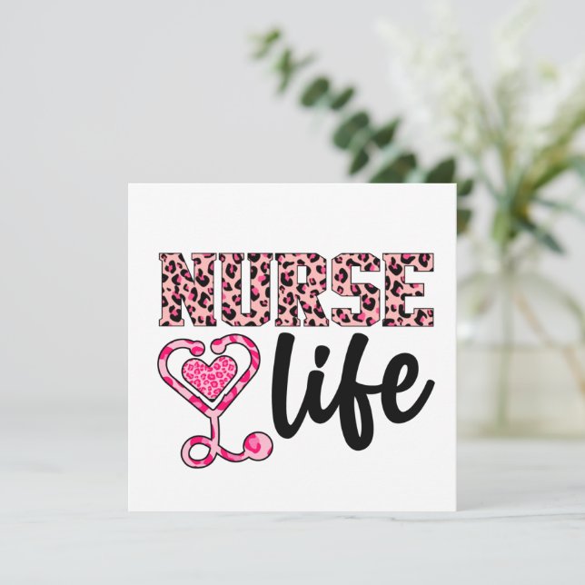 Nurse Life  - Pink and Leopard Print (2) (Standing Front)