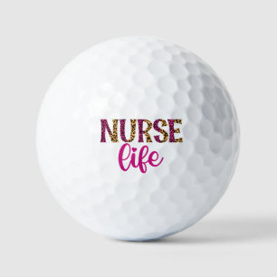 Nurse Life  - Pink and Leopard Print Golf Balls
