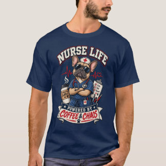 Nurse Life Powered By Coffee Chaos Dog Shirt