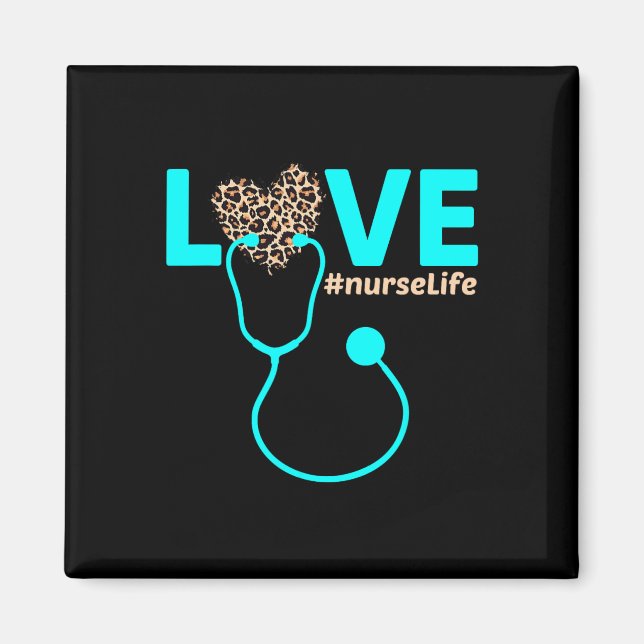 Nurse Life Rn Lpn Cna Healthcare Leopard Nurse Wee Magnet (Front)