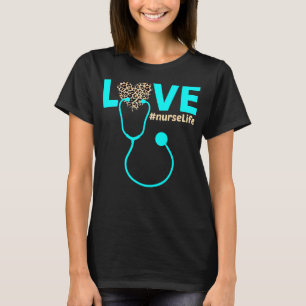 Nurse Life Rn Lpn Cna Healthcare Leopard Nurse Wee T-Shirt