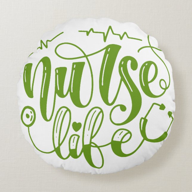 NURSE LIFE ROUND CUSHION (Front)