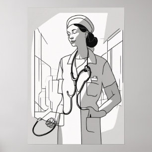 Nurse Life Stethoscope Medical Healthcare Professi Poster