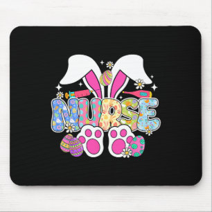 Nurse Life Stethoscope Nursing Cute Easter Bunny E Mouse Pad
