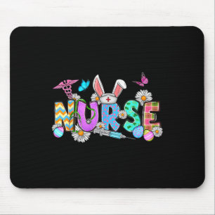 Nurse Life Stethoscope Nursing Cute Easter Bunny E Mouse Pad
