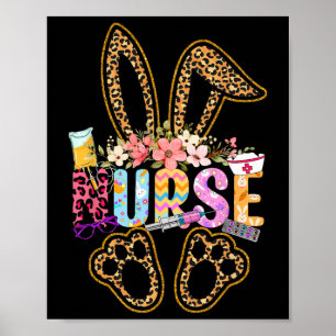 Nurse Life Stethoscope Nursing Cute Easter Bunny E Poster