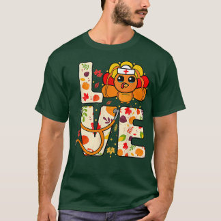 Nurse Life Thanksgiving Fall Women T-Shirt