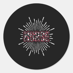 Nurse Life Valentines Day Stethoscope Er Icu Nicu  Classic Round Sticker