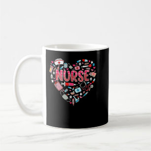 Nurse Life Valentines Day Stethoscope ER ICU NICU  Coffee Mug