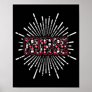 Nurse Life Valentines Day Stethoscope Er Icu Nicu Poster