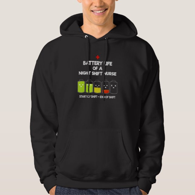 Nurse Lifesavers Nursing Energy Night Shift Batter Hoodie (Front)