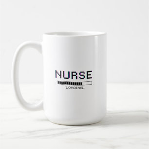 Nurse Loading Glitch Pixel Art Design Coffee Mug