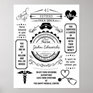 nurse long service leaving Retirement medical Poster