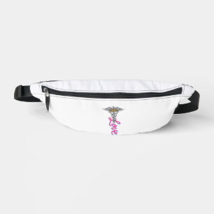 Nurse Love Caduceus Floral Medical Vertical Design Bum Bags