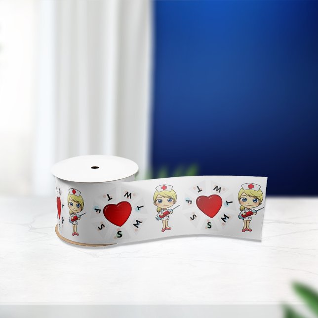 Nurse Love Heart Satin Ribbon (Creator Uploaded)