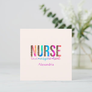 "Nurse - Love, Inspire, Heal" in Rainbow Colour