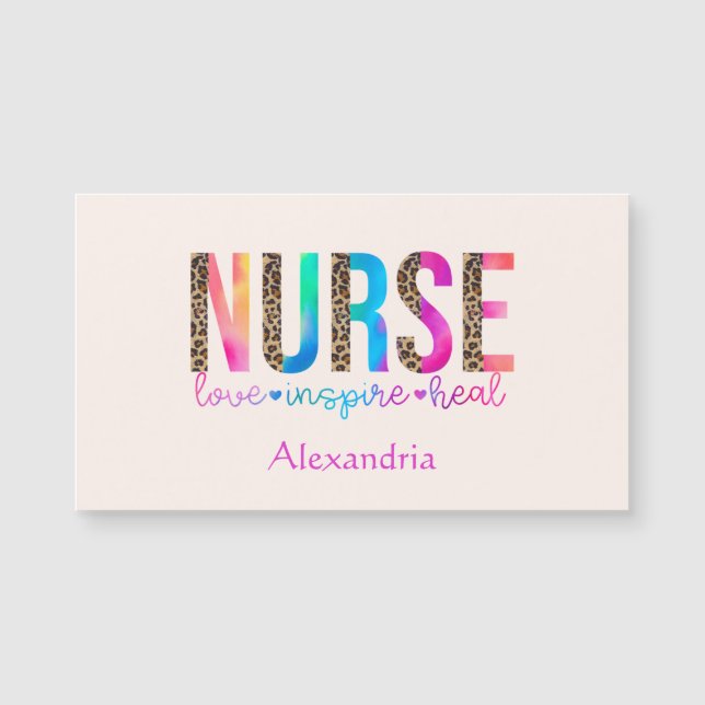 "Nurse - Love, Inspire, Heal" in Rainbow Colour (Front)