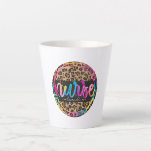 "Nurse - Love, Inspire, Heal" in Rainbow Colour Latte Mug