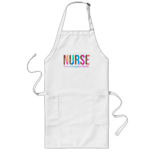 "Nurse - Love, Inspire, Heal" in Rainbow Colour Long Apron