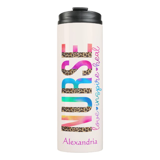Nurse - Love, Inspire, Heal Thermal Tumbler (Front)