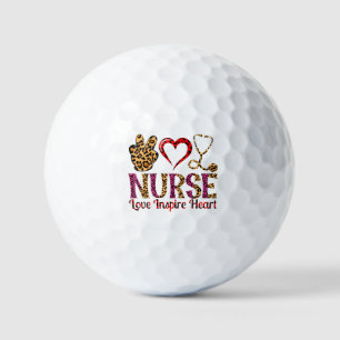 Nurse Love Inspire Heart -Motivational Nurse (2) Golf Balls