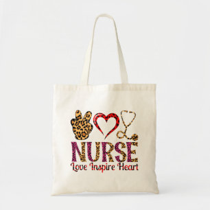 Nurse Love Inspire Heart -Motivational Nurse (2) Tote Bag