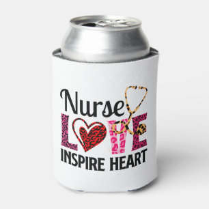 Nurse Love Inspire Heart – Motivational Nurse Word Can Cooler