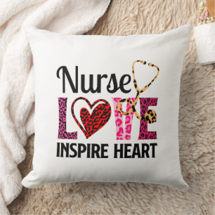 Nurse Love Inspire Heart – Motivational Nurse Word Cushion