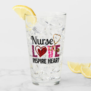 Nurse Love Inspire Heart – Motivational Nurse Word Glass